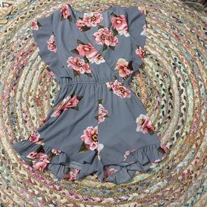 Pink Floral Romper